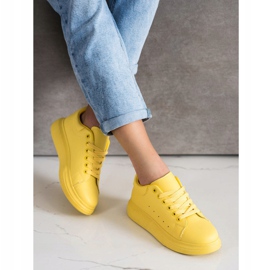 SHELOVET Yellow Sneakers On The Platform 1