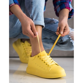 SHELOVET Yellow Sneakers On The Platform 2
