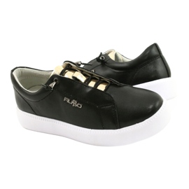 Filippo Stylish Black Leather Sneakers DP2041/21 BK Black 4