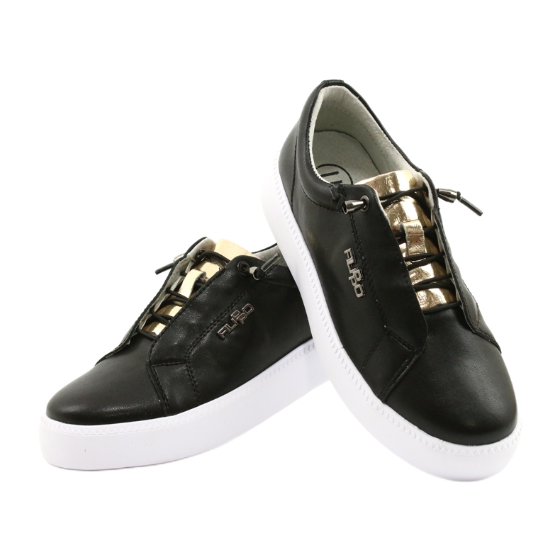 Filippo Stylish Black Leather Sneakers DP2041/21 BK Black 3 Filippo Stylish Black Leather Sneakers DP2041/21 BK Black 3
