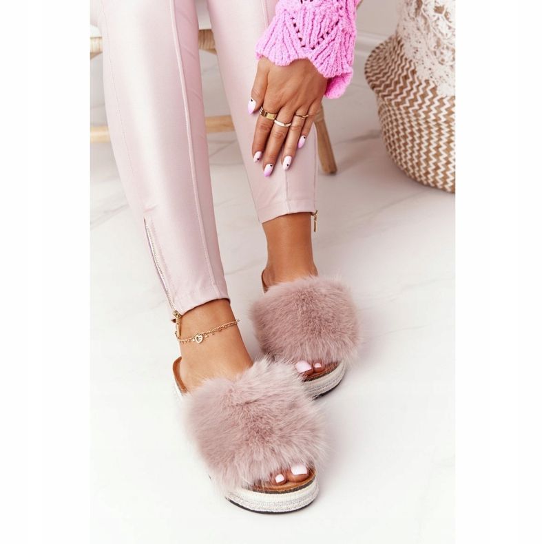 PS1 Beige Adventure Platform Slippers with Fur multicolored 2