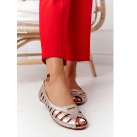 Leather Maciejka Golden Ballerinas 04506-25 2 Leather Maciejka Golden Ballerinas 04506-25 2