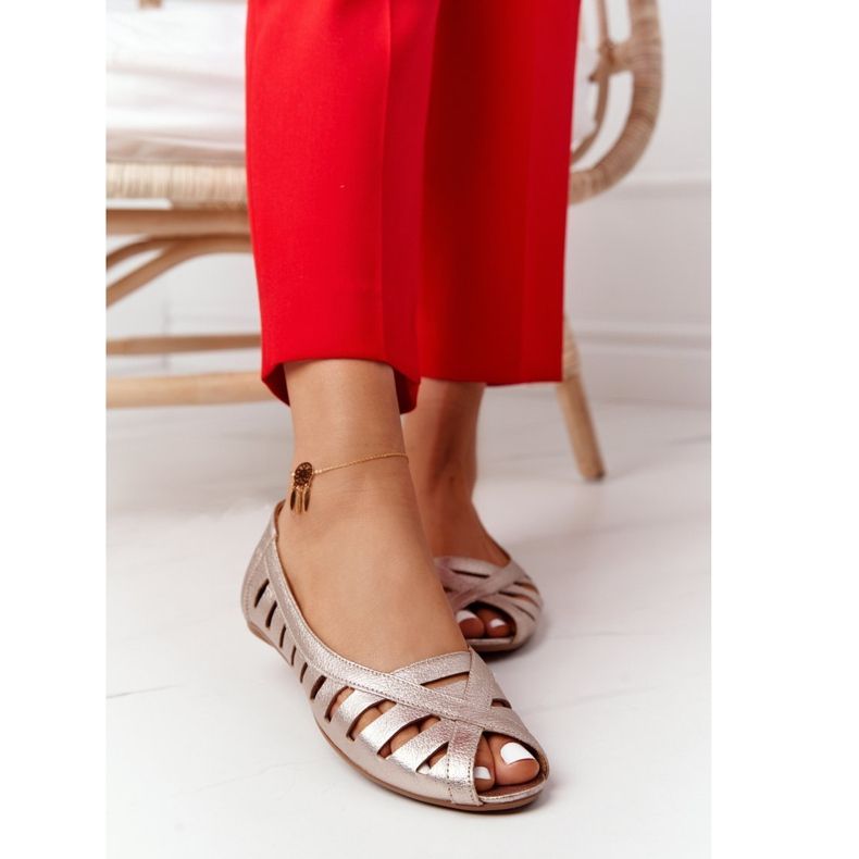 Leather Maciejka Golden Ballerinas 04506-25 2 Leather Maciejka Golden Ballerinas 04506-25 2