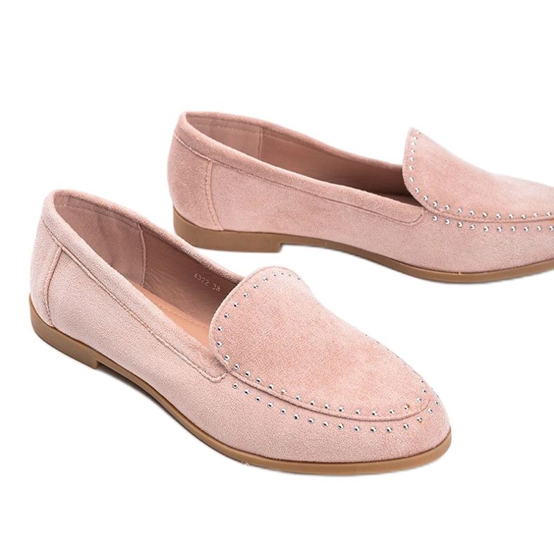 Pink eco-suede loafers from Hope 1