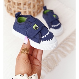 Children's Sneakers With Velcro With A Shark Navy Blue 1