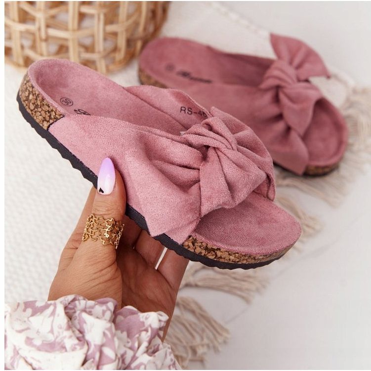 PB2 Children's Slippers On Cork Powder Pink Little Wendy 2