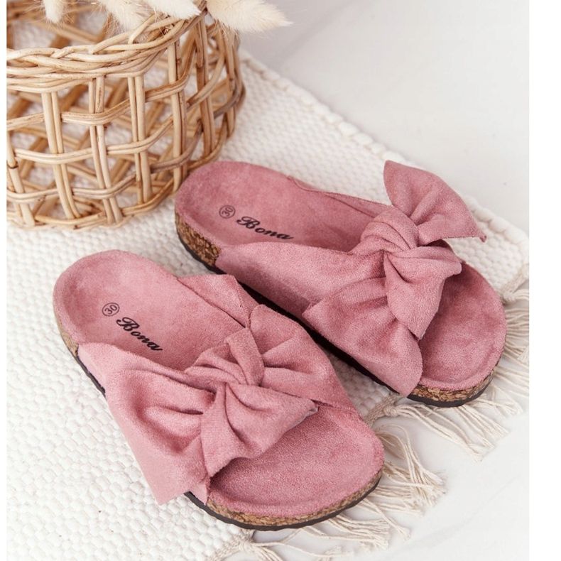PB2 Children's Slippers On Cork Powder Pink Little Wendy 1