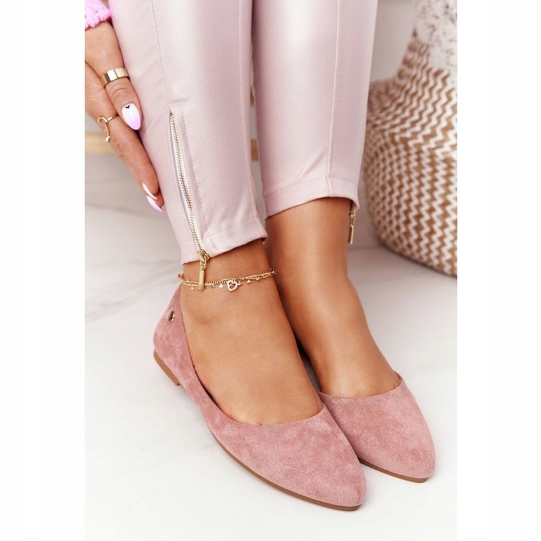 Suede ballerinas Sergio Leone BL622 Pink 2