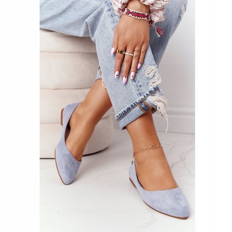 Suede ballerinas Sergio Leone BL622 Blue 2