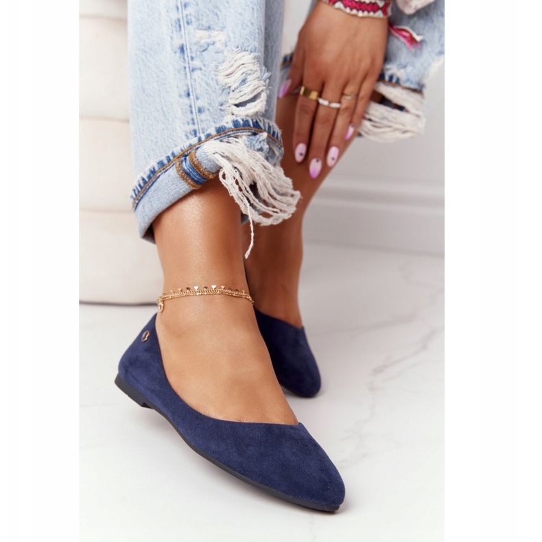 Suede ballerinas Sergio Leone BL622 Navy blue 2