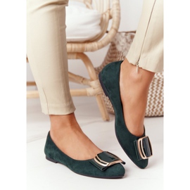Suede ballerinas with a buckle Sergio Leone BL623 Green 2 Suede ballerinas with a buckle Sergio Leone BL623 Green 2