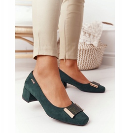 Suede Pumps On Heel Sergio Leone PB142 Green 1