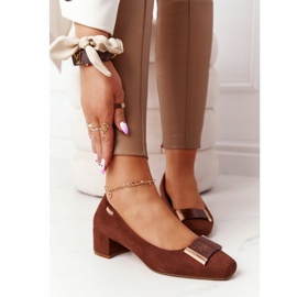 Suede Pumps On Heel Sergio Leone PB142 Brown 1