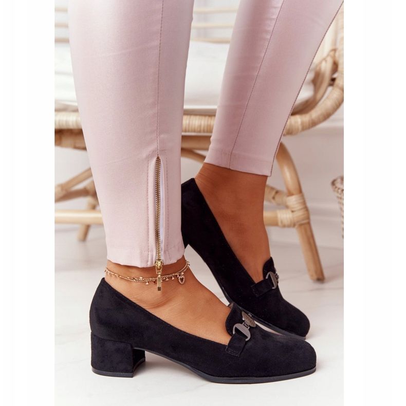 Suede Pumps On Heel Sergio Leone PB148 Black 1 Suede Pumps On Heel Sergio Leone PB148 Black 1