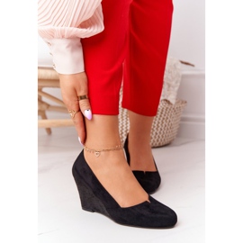 Suede Pumps On Wedge Sergio Leone PB767 Black 1