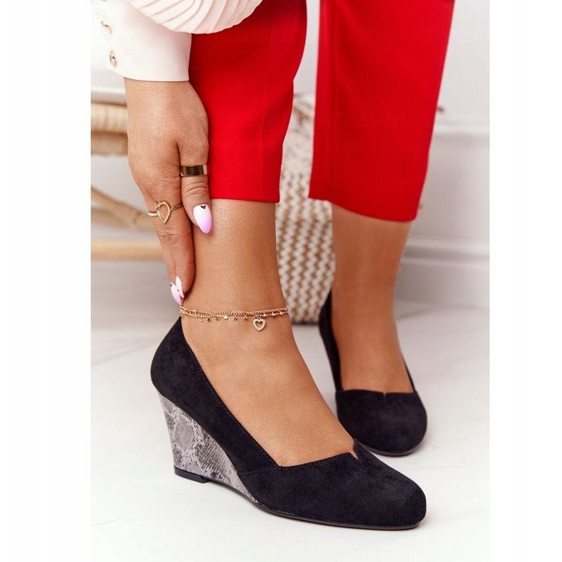 Pumps On Wedge Sergio Leone PB767 Snake Black 2