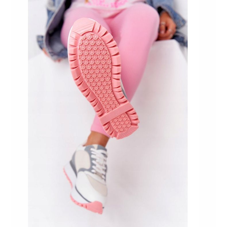 Leather Sports Shoes On the Platform GOE HH2N4008 White multicolored 1 Leather Sports Shoes On the Platform GOE HH2N4008 White multicolored 1