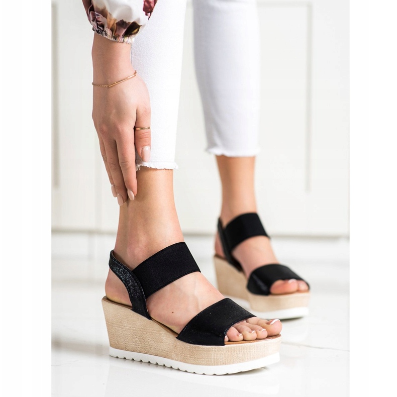 Seastar Glowing Sandals On Wedge black 1