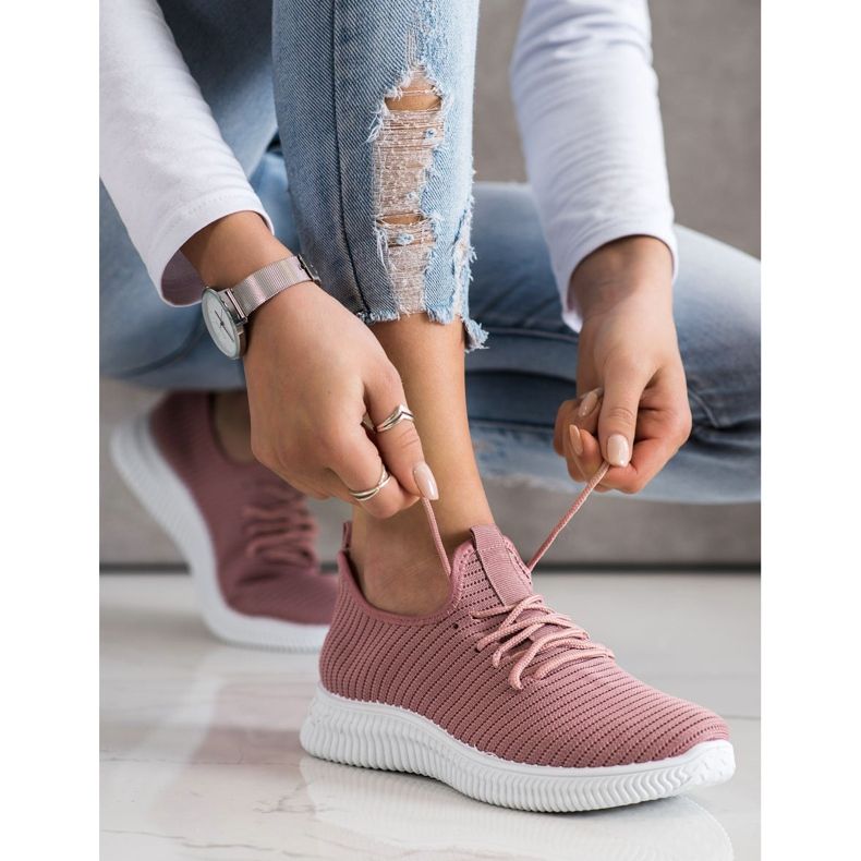SHELOVET Comfortable Slip-On Sneakers pink 1 SHELOVET Comfortable Slip-On Sneakers pink 1