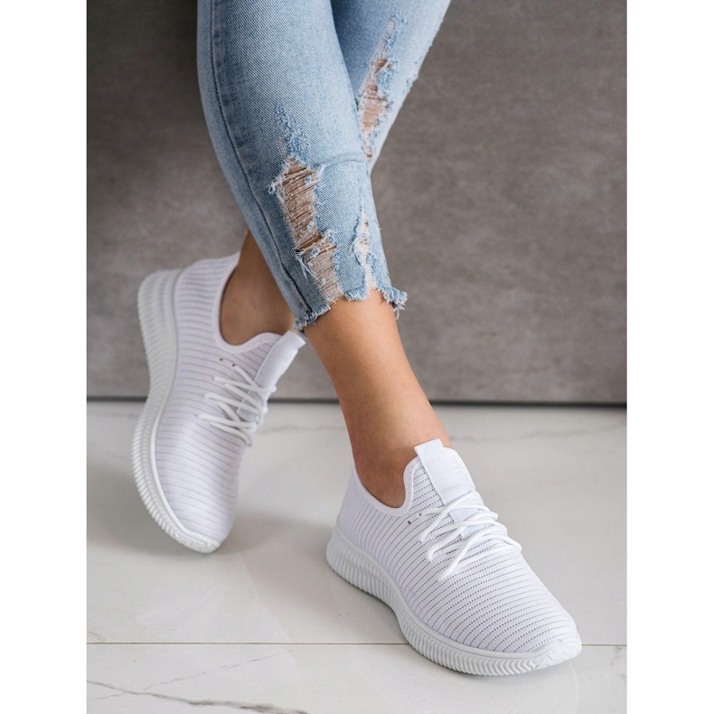 SHELOVET Comfortable Slip-On Sneakers white 2