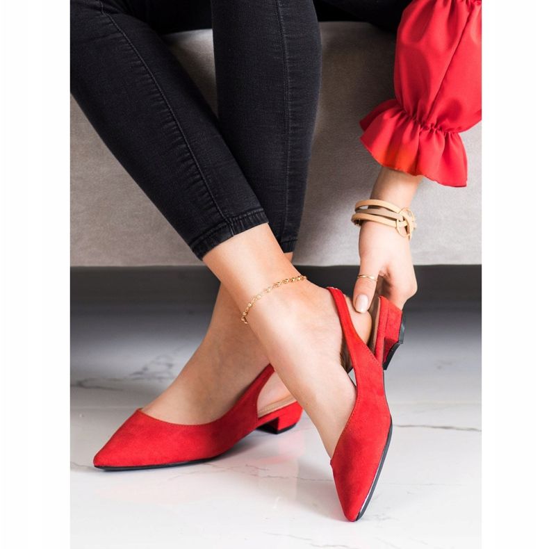 Lovery Suede Sandals With An Open Heel red 1