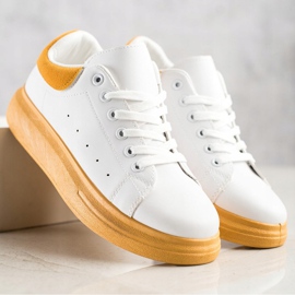 SHELOVET Sneakers On The Yellow Platform white 2