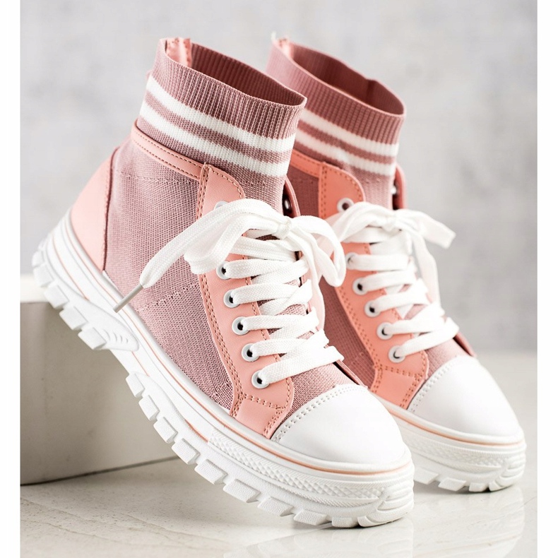 SHELOVET Fashionable Slip-On Sneakers pink 1