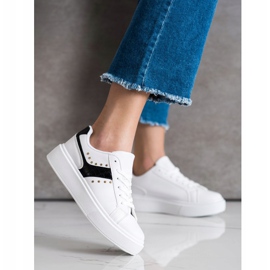 SHELOVET Casual Eco Leather Sneakers white black 1