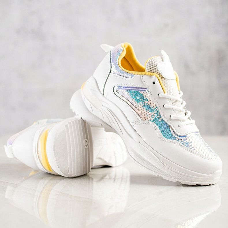 SHELOVET Sneakers With Sequins white 1