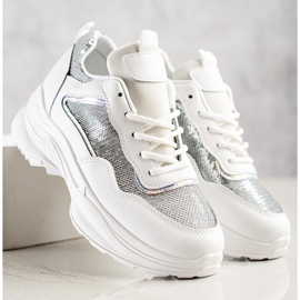 SHELOVET Sneakers With Sequins white 1