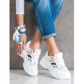 SHELOVET Sneakers With Colorful Stripes white 2