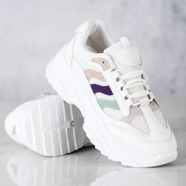SHELOVET Sneakers With Colorful Stripes white 1