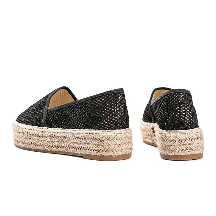 Black espadrilles on thick sole - KeeShoes