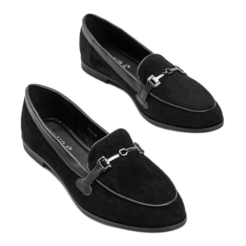 Black loafers in eco suede from Juliette 1