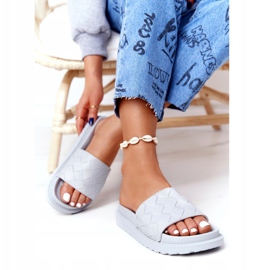 Women's Slippers On The Big Star HH274688 Gray Platform grey 1