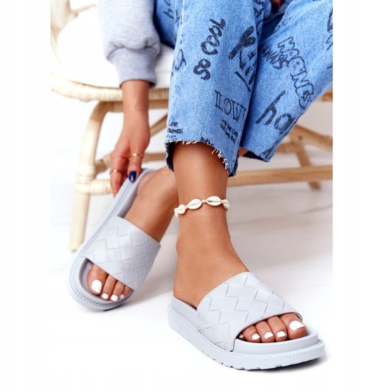 Women's Slippers On The Big Star HH274688 Gray Platform grey 1