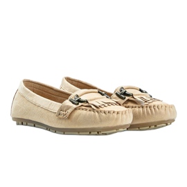 Beige eco-suede loafers from Maia 1
