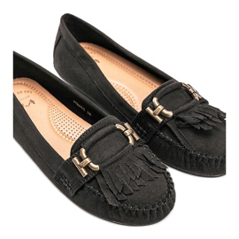 Black eco-suede loafers from Maia 1