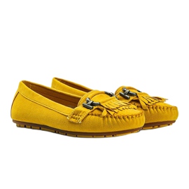 Yellow eco-suede loafers from Maia 1