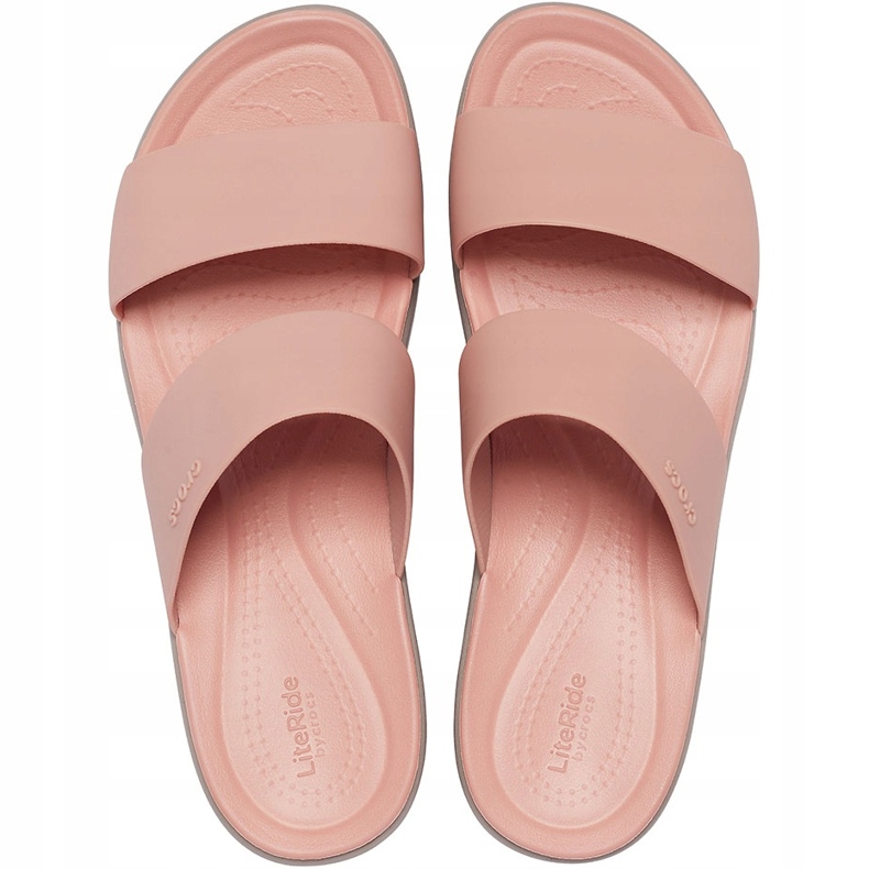 Crocs Women's Slippers Brooklyn Mid Wedge Pink-Beige 206219 6RL 1 Crocs Women's Slippers Brooklyn Mid Wedge Pink-Beige 206219 6RL 1