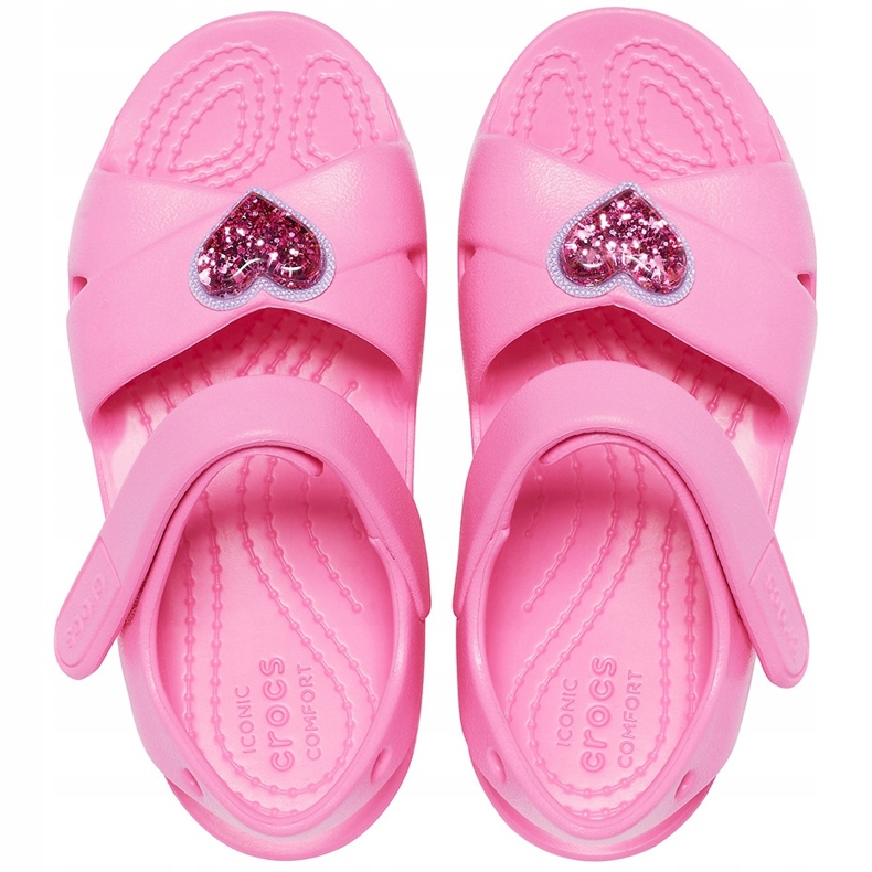Crocs children's sandals Classic Cross Strap Charm pink 206947 669 1