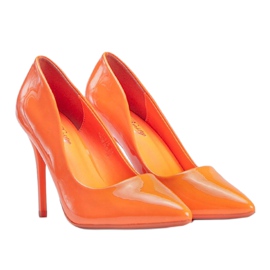 Orange lacquered heels from Angela 1