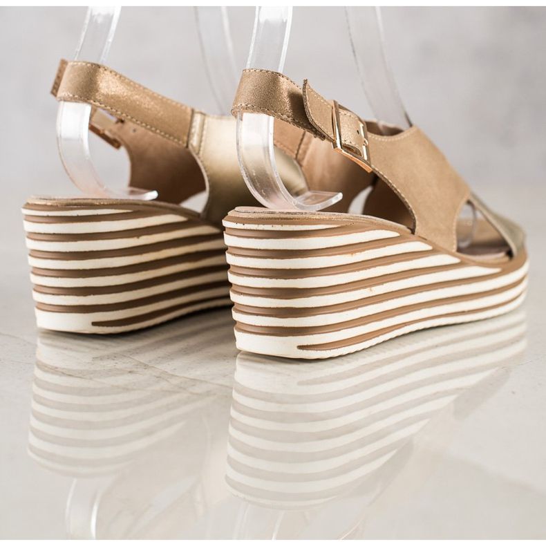 Golden Sandals On Wedge Sergio Leone 1