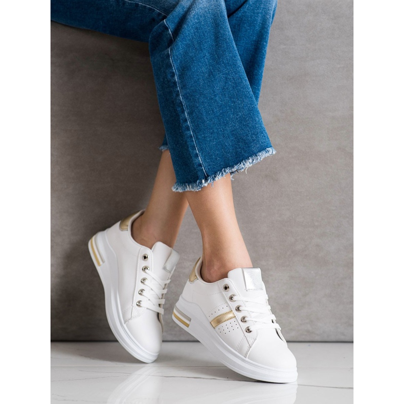 SHELOVET Sports Sneakers white golden 1