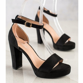 Weide Black Sandals On A Bar 2