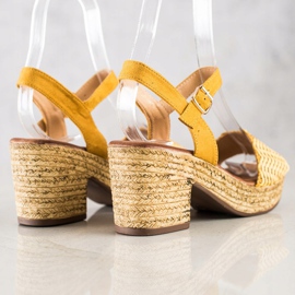 Evento Sandals On A Wide Bar yellow 1