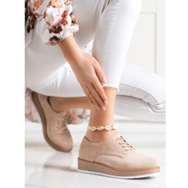 Renda Openwork shoes on the platform beige 2