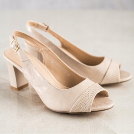 SHELOVET Elegant high-heeled sandals beige 2