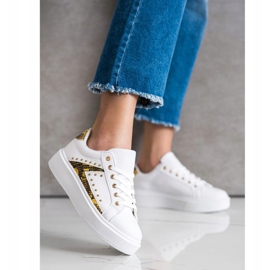 SHELOVET White Sneakers On The Platform black yellow 1 SHELOVET White Sneakers On The Platform black yellow 1