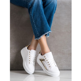 SHELOVET White Sneakers On The Platform black yellow 2 SHELOVET White Sneakers On The Platform black yellow 2